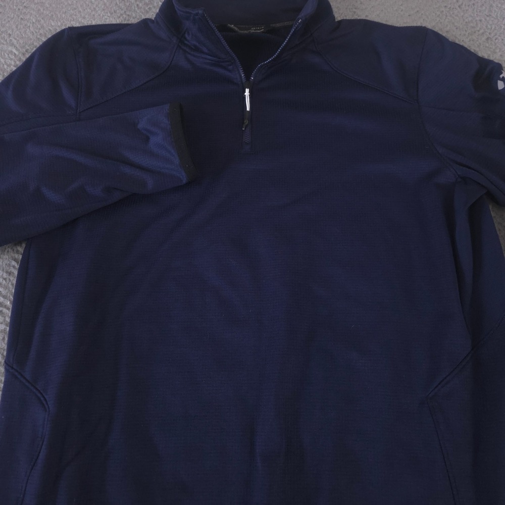 Under Armour Pullover Mens Large Navy ColdGear Reactor Quarter Zip Athletic Top